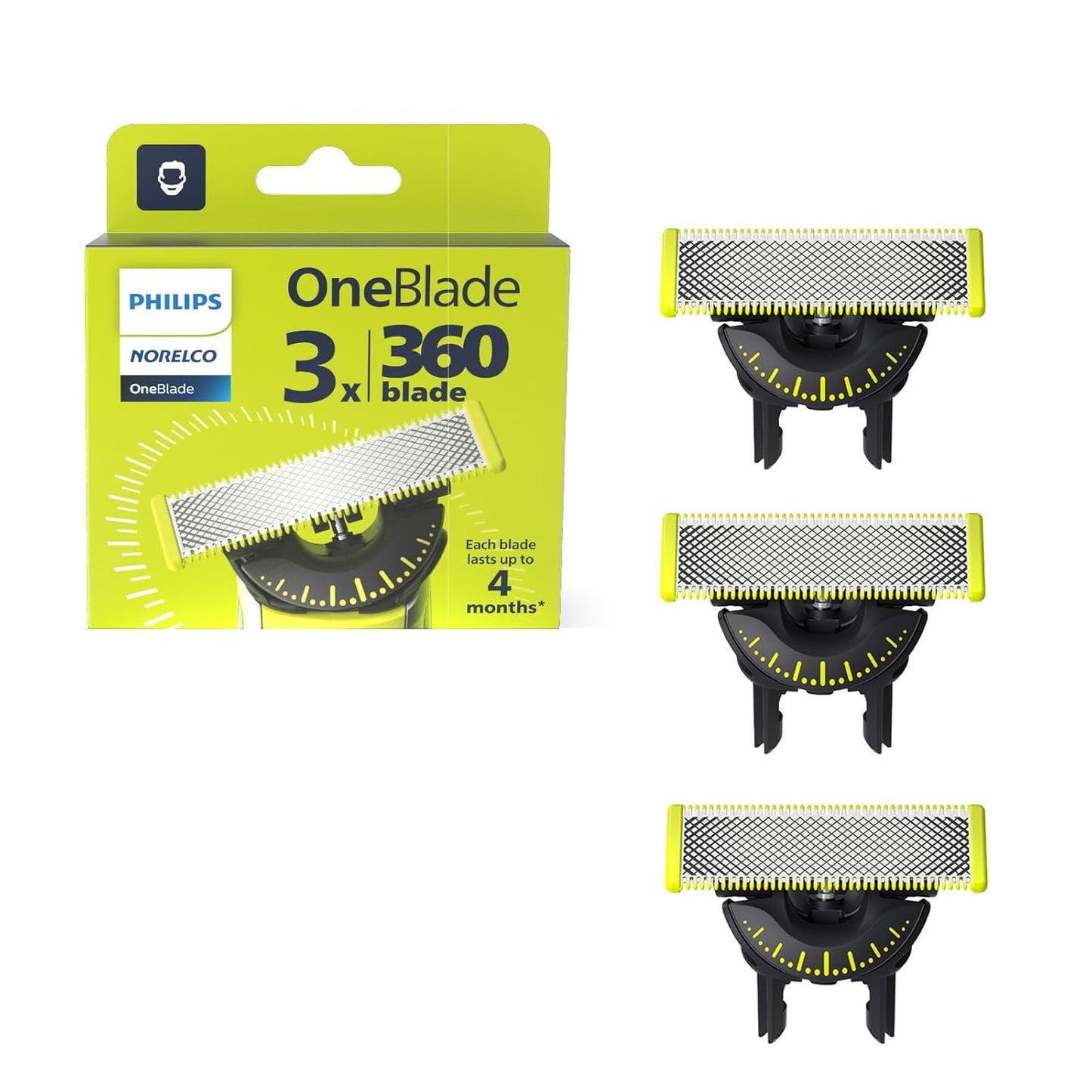 Philips Norelco OneBlade 360 Replacement Blades for Shaving