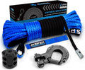 3/16in x 50ft Blue Synthetic Winch Rope Kit - 8500 Lbs Break