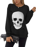 Blooming Jelly Skull Graphic Crewneck Sweatshirt - Comfortable