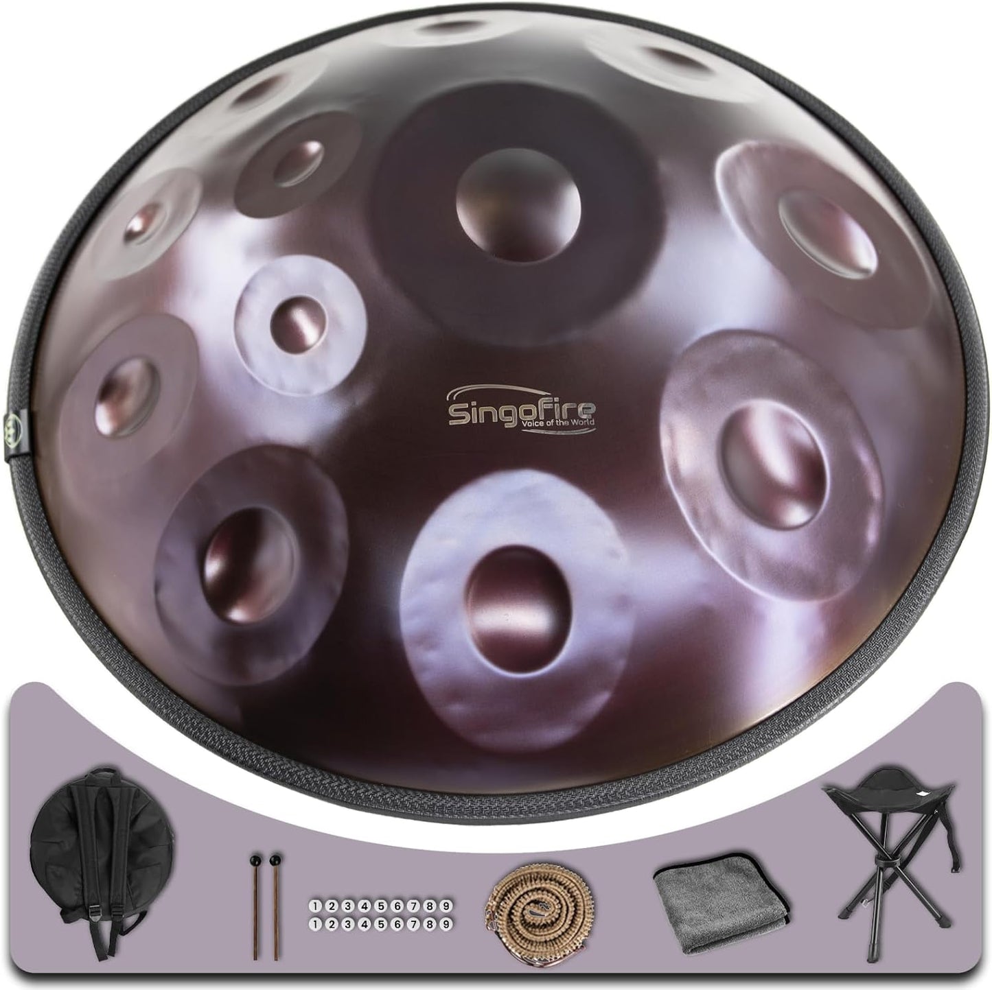 SINGOFIRE 12-Notes Handpan Drum for Adults - 22-Inch D Minor