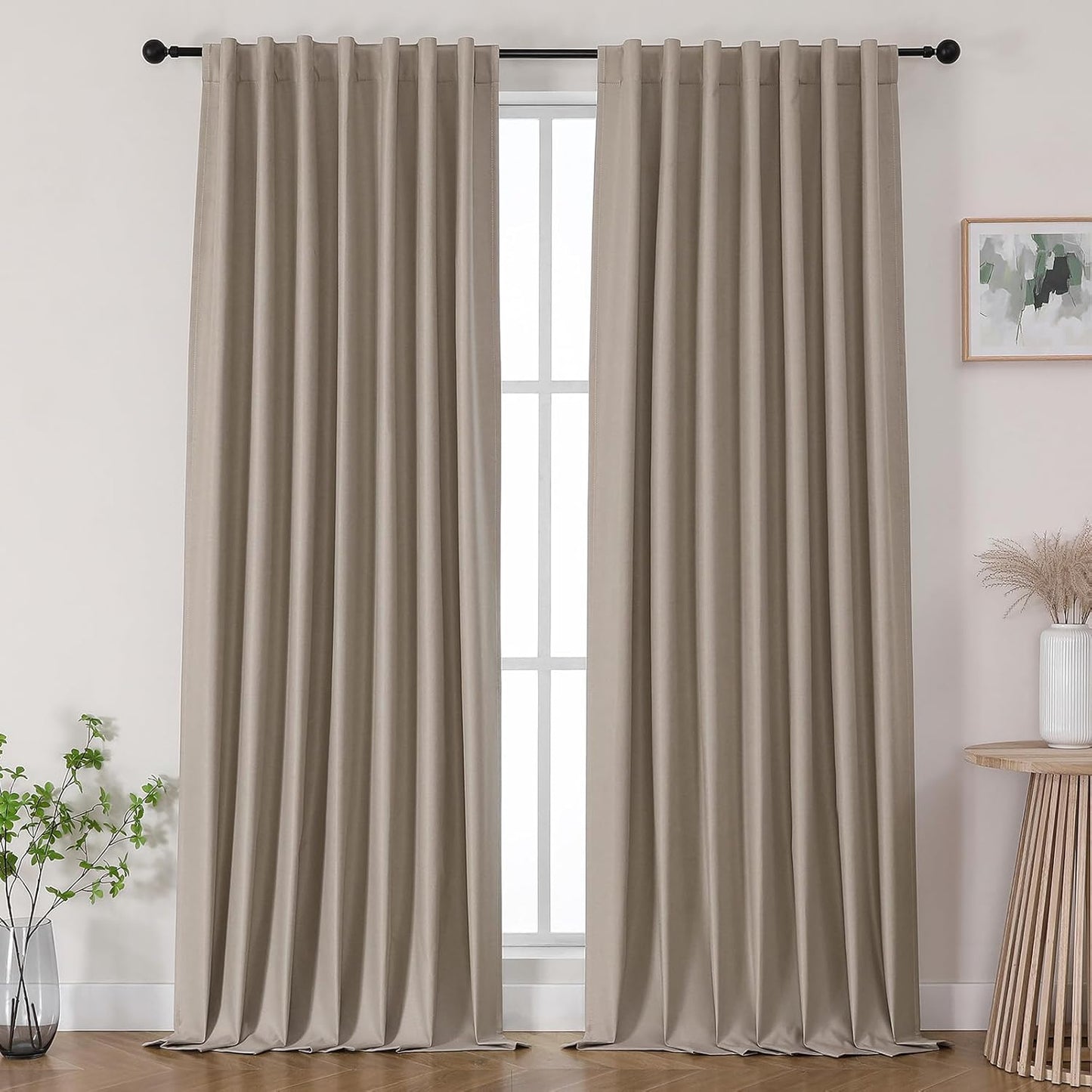 Joydeco Linen Black Out Curtains for Elegant Home Decor