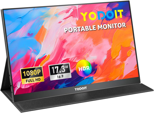 Yodoit Portable Monitor for Laptop with 17.3 Inch FHD Screen