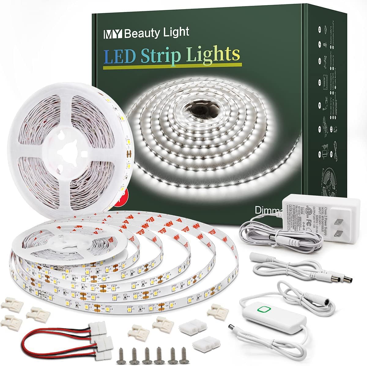 Dimmable Led Strip Lights 50.5ft for Indoor Decor and More