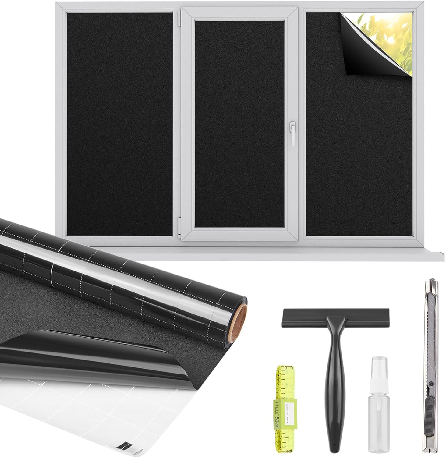 Kromapolis Blackout Window Privacy Film for Total Light Blocking