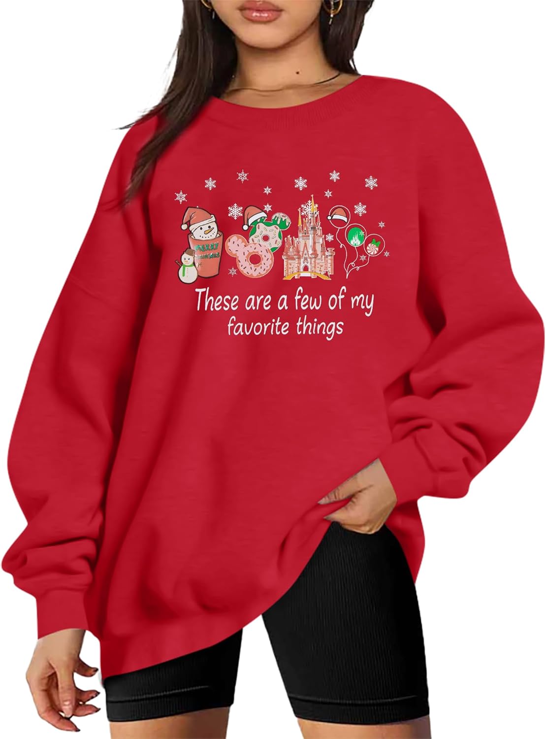 Merry Snowman Crewneck: Oversized Christmas Sweater