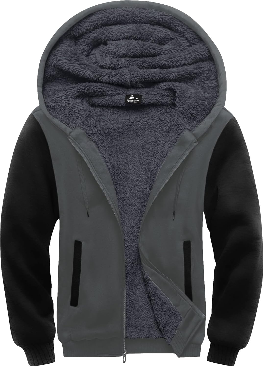 SCODI Heavyweight Fleece Hoodie for Men - Warm Full Zip Jacket