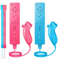 Wii Controller 2 Pack - Remote and Nunchuck with Silicone Case