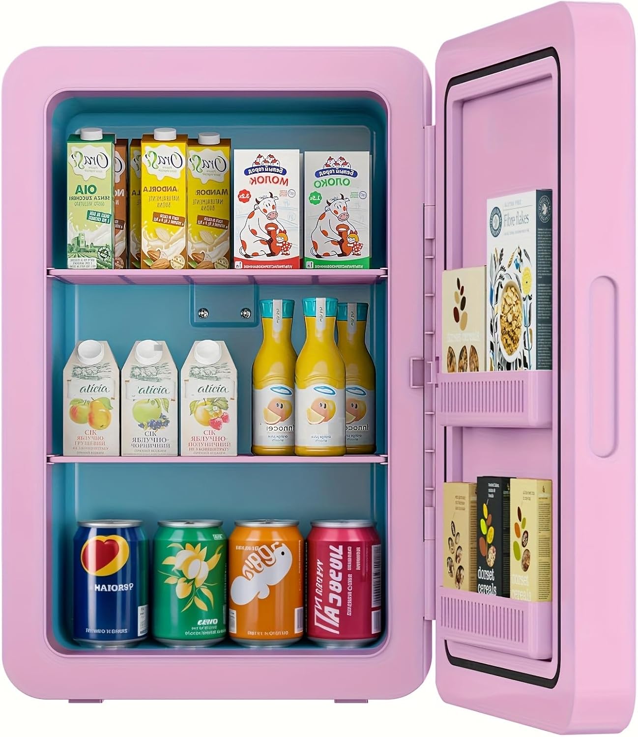 22L Mini Fridge for Bedroom, Portable Cooler & Warmer in Pink
