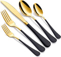 20-Piece Gold Silverware Set 18/0 Stainless Steel Flatware - Compact