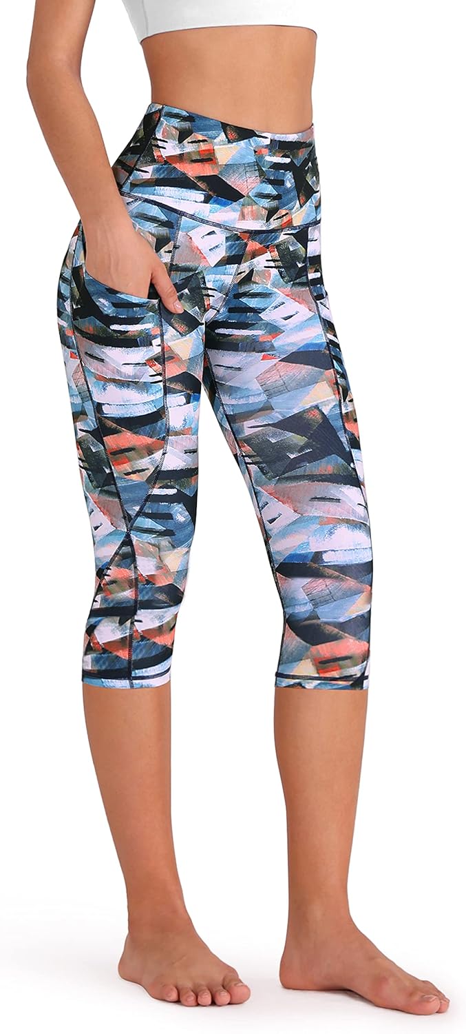 ODODOS High Waisted Yoga Capris - Tummy Control & Pocket Perfect!