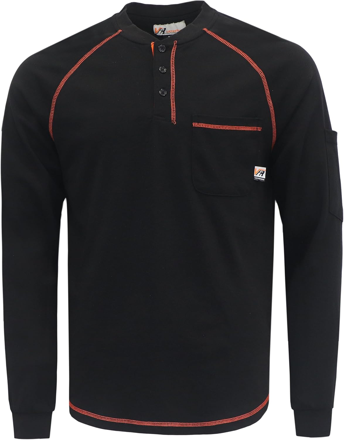 VATRENUS Flame Resistant Long Sleeve Henley Shirts for Safety