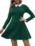 Aphratti Women's Long Sleeve Peter Pan Collar A Line Dress 2025