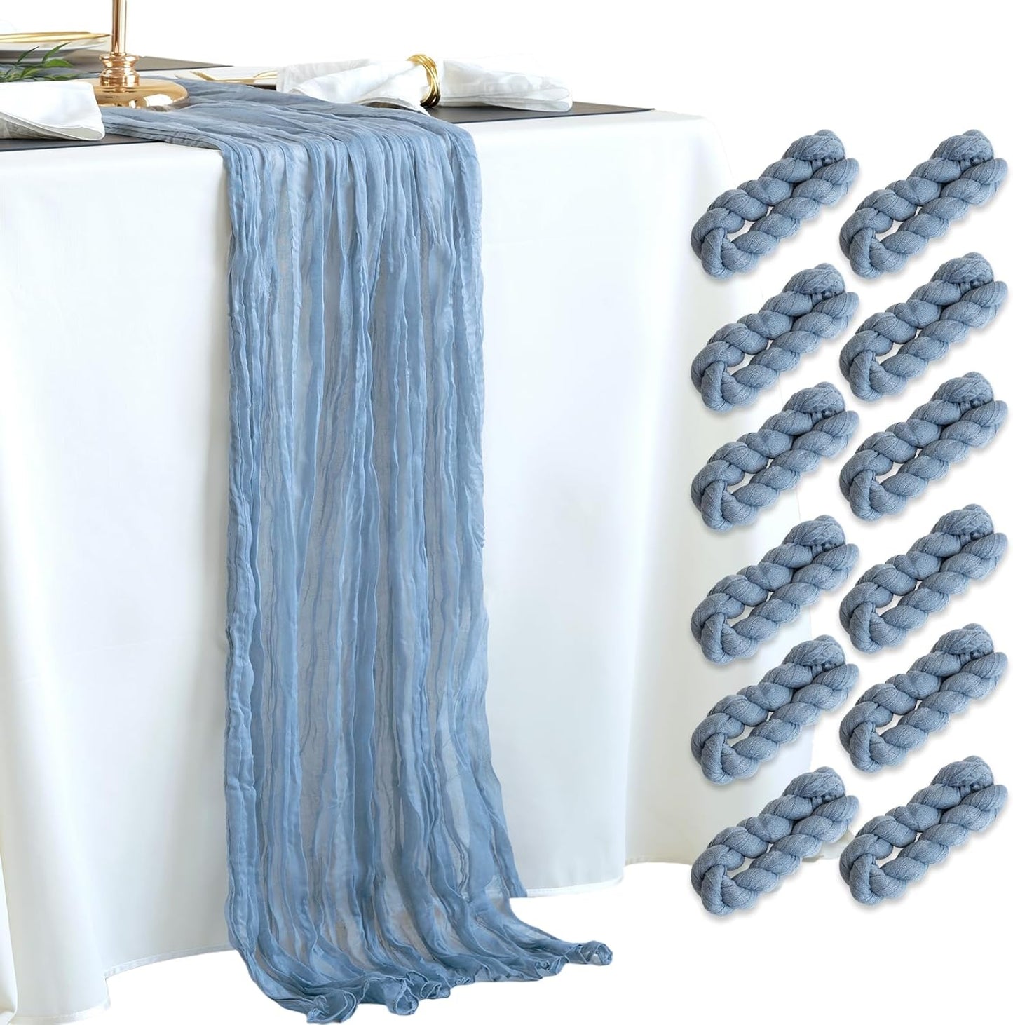 12 Pack Cheesecloth Table Runner for Weddings and Events