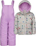 Girls 2-Piece Snowsuit Puffer Jacket and Skibib Snow Pants Toddler