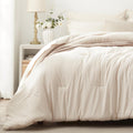 UNILIBRA King Comforter Set 7 Pieces Bed in a Bag - Beige Soft Bedding