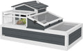 PawHut 3-Room Tortoise House Habitat with Balcony & 2 Stories