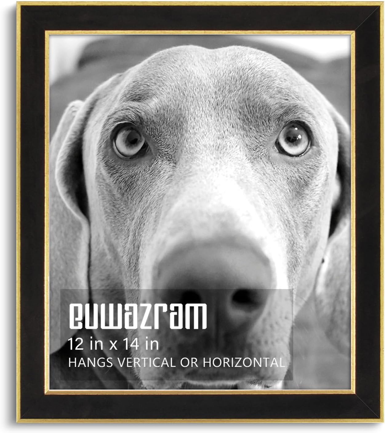 Elegant Black Suede 12x14 Picture Frame for Artwork and Photos