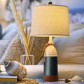 Table Lamp 23.75 in Navy Blue Coastal Desk Lamp - Nautical Bedside