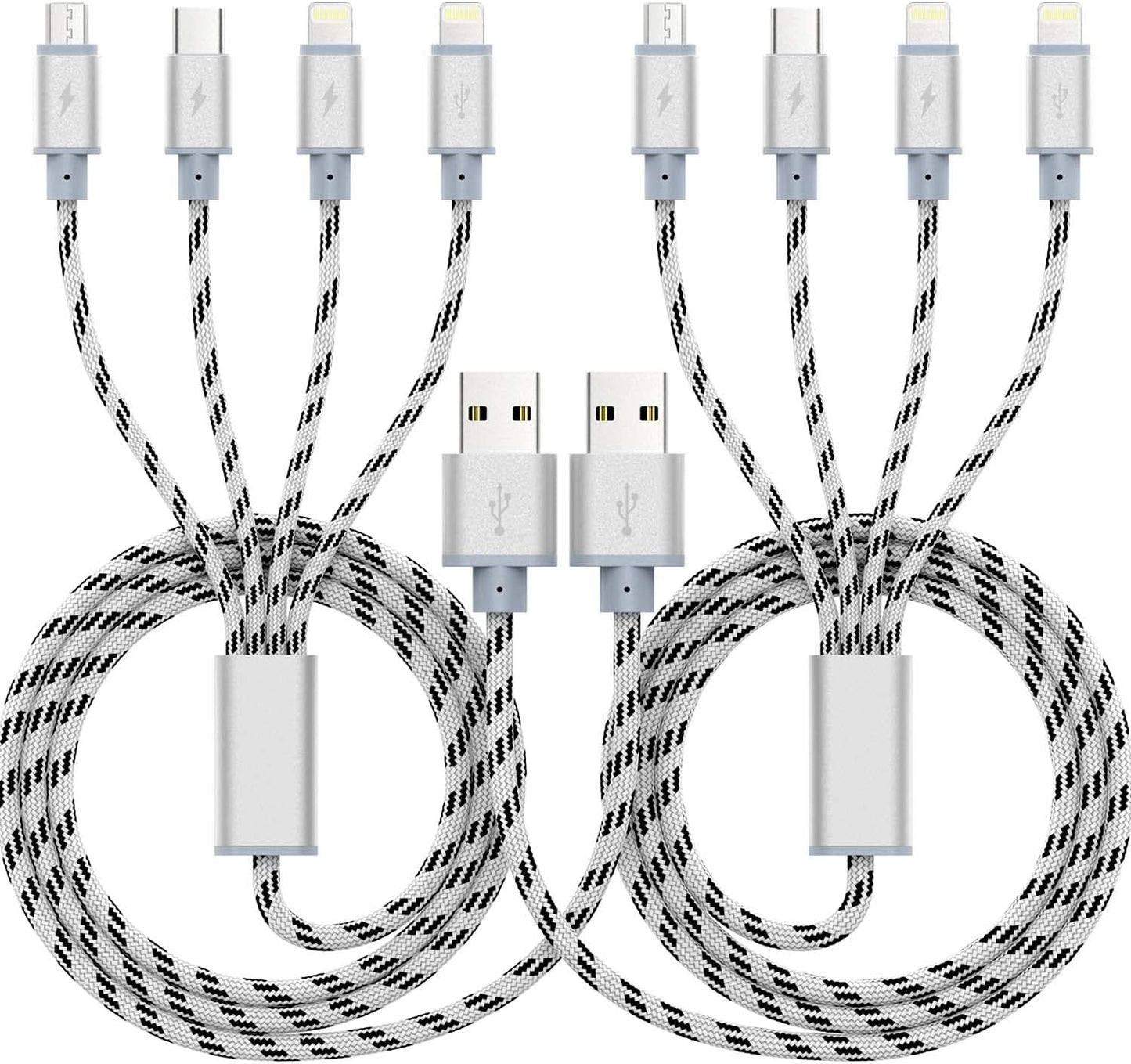 10Ft Fast Charging 2Pack Cable - Multi Port Compatibility