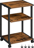 Mobile Printer Stand 3-Tier Cart - Adjustable Rolling Table