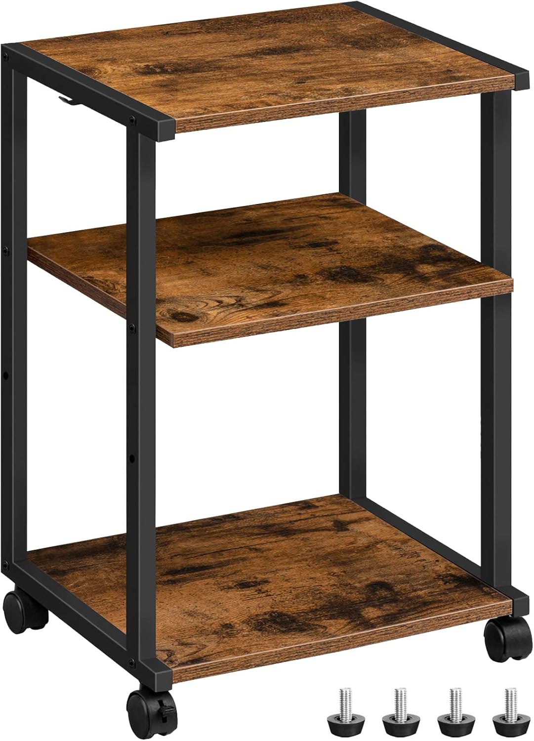 HOOBRO Mobile Printer Stand: 3-Tier Rolling Cart for Office