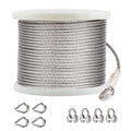 1/4 Stainless Steel Cable 200ft Wire Rope Kit - Heavy Duty 6400lbs