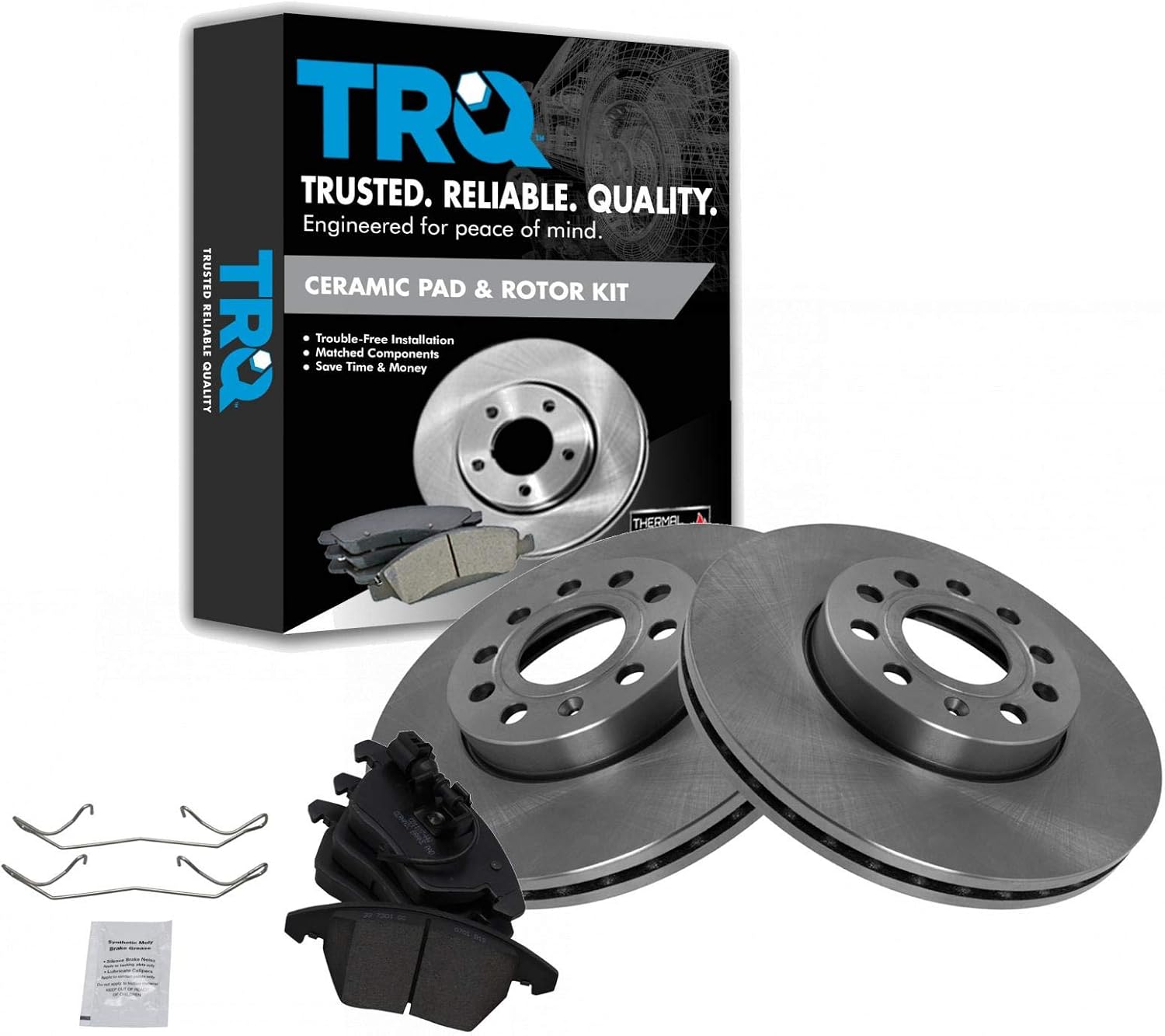 TRQ Front Brake Pad & Rotor Kit for Audi and Volkswagen Models