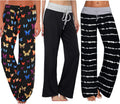 Women's Comfy Pajama Pants Wide Leg Palazzo Lounge - Soft Stretch