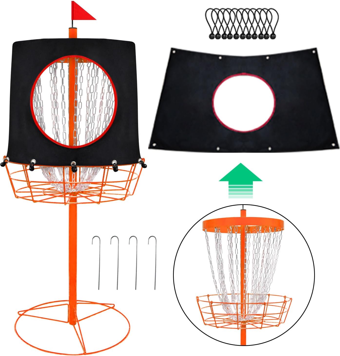 Portable 24-Chain Disc Golf Basket Set - Ultimate Disc Golf Practice!