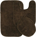 Garland Rug Traditional Nylon Washable Chocolate 3 Piece Set - Soft