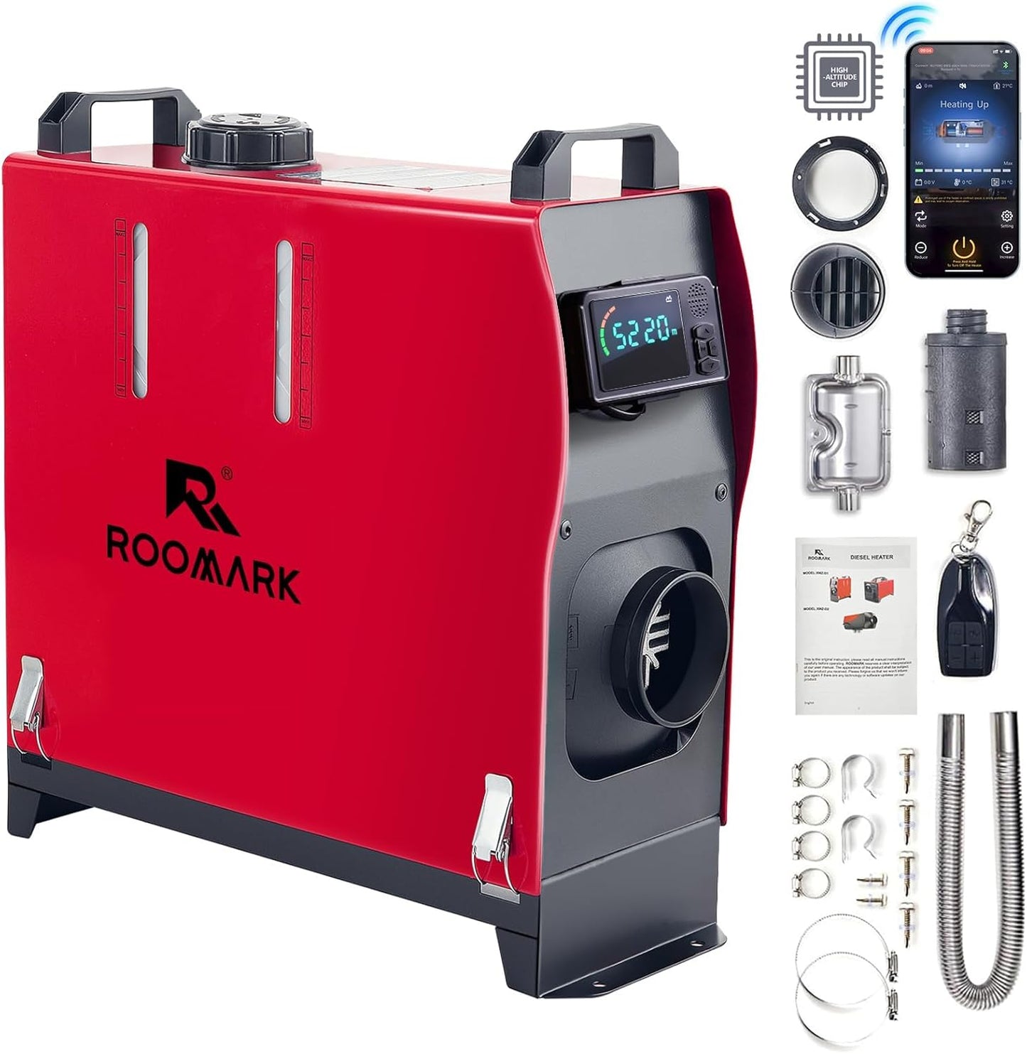 5KW Diesel Heater: Remote Control, Altitude Adjust, Bluetooth