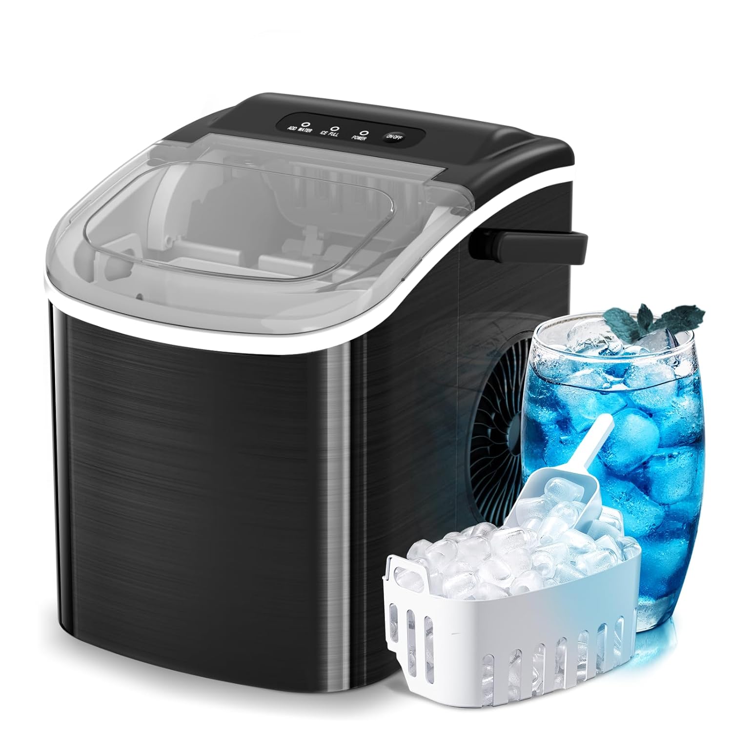 Kismile Countertop Ice Maker Produces 26Lbs of Ice Daily