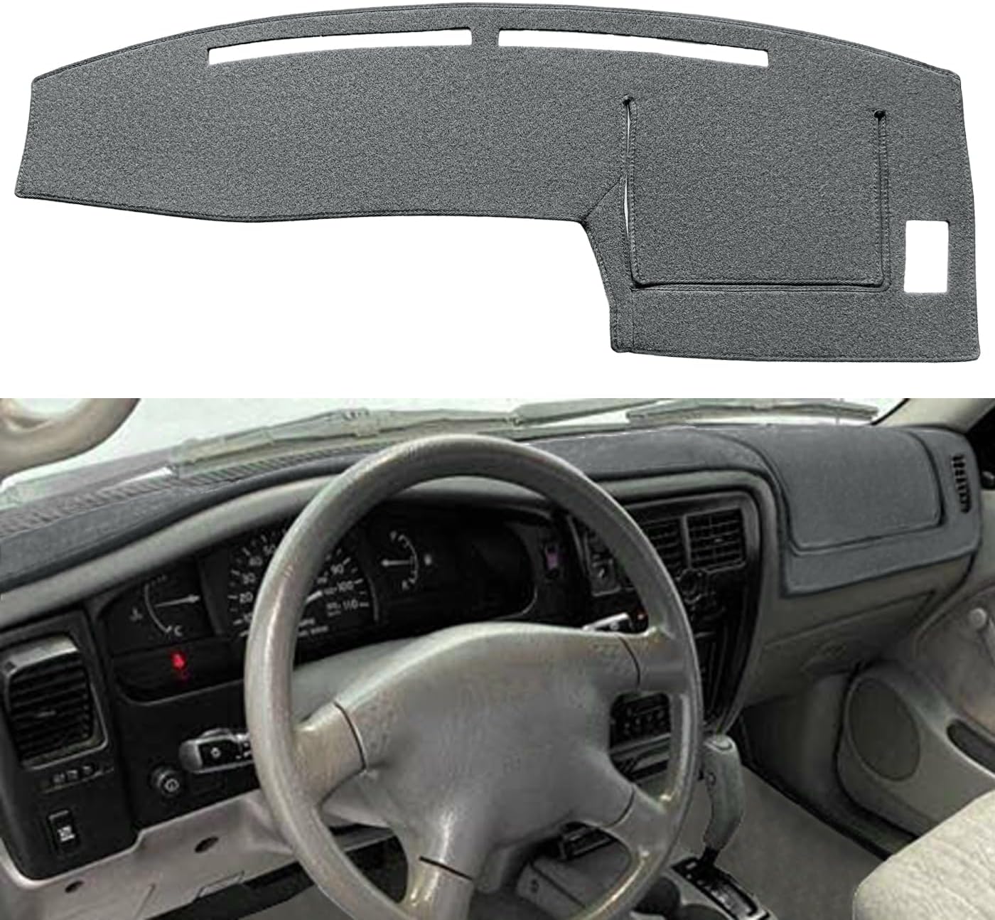 Custom Fit Dash Cover Mat for Toyota Tacoma 1998-2004 - Dark Gray