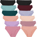 FINETOO Seamless Underwear 12Pack Womens No Show Cheeky Panties - Soft