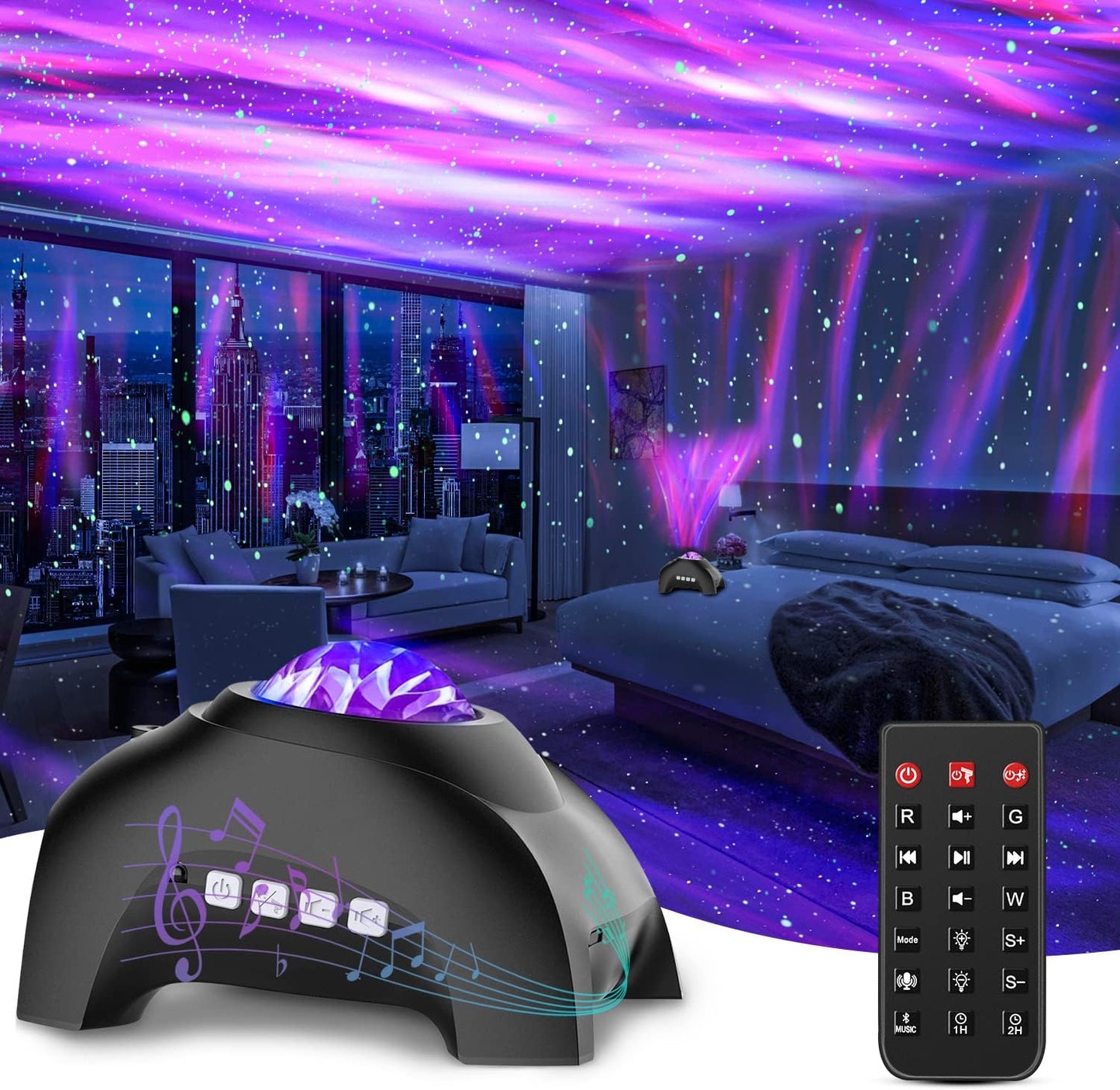 Starry Night Galaxy Projector with Music & Remote Control