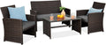 Best Choice Products 4-Piece Outdoor Wicker Patio Conversation Set