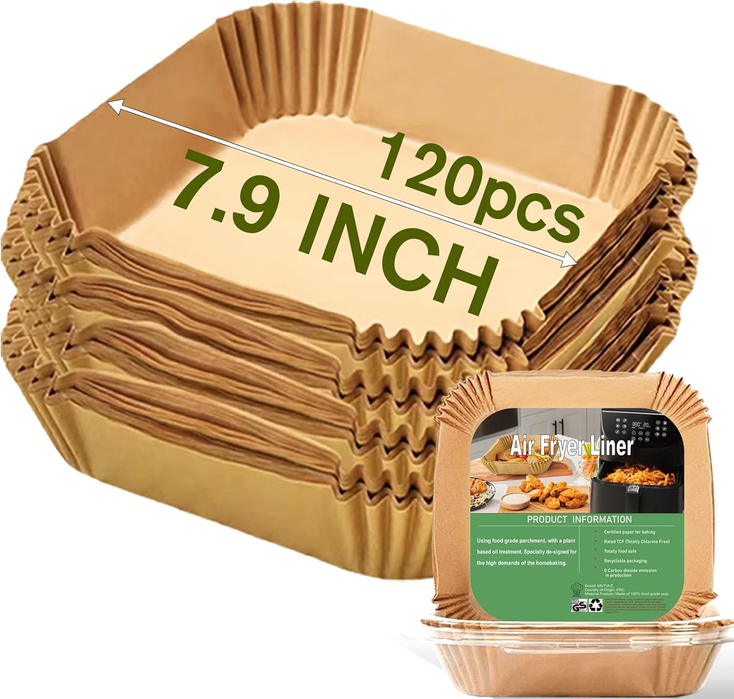120 Oil-Proof Air Fryer Liners - Baking Made Easy!