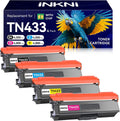 TN433 Toner Cartridge Set 4 Pack Compatible Replacement - High Yield
