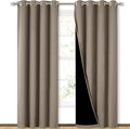 Taupe Full Shade Curtain Panels Pair - Energy Smart Blackout Drapes