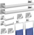 10-Pieces Bathroom Accessories SUS304 Brushed Stainless Set - Durable