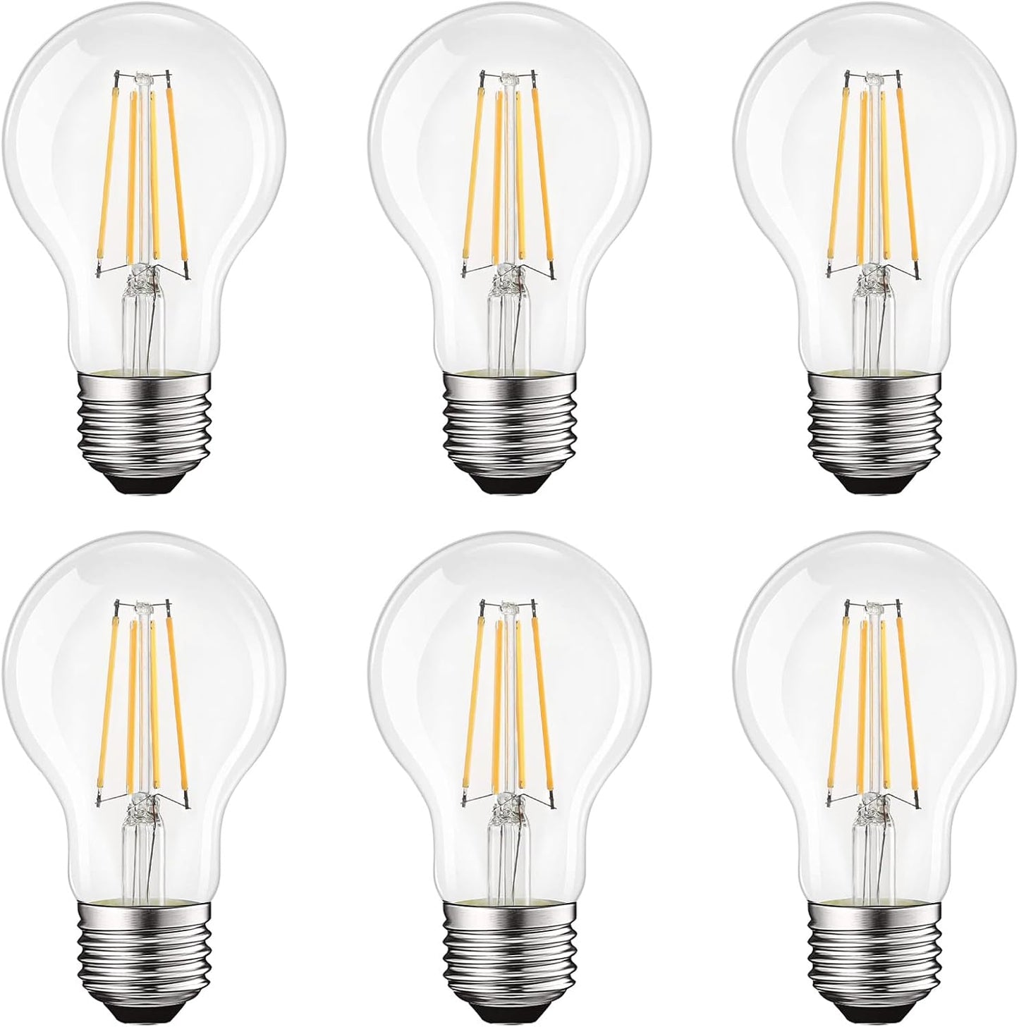 LUXRITE Vintage A19 LED Light Bulbs for Bright Home Lighting
