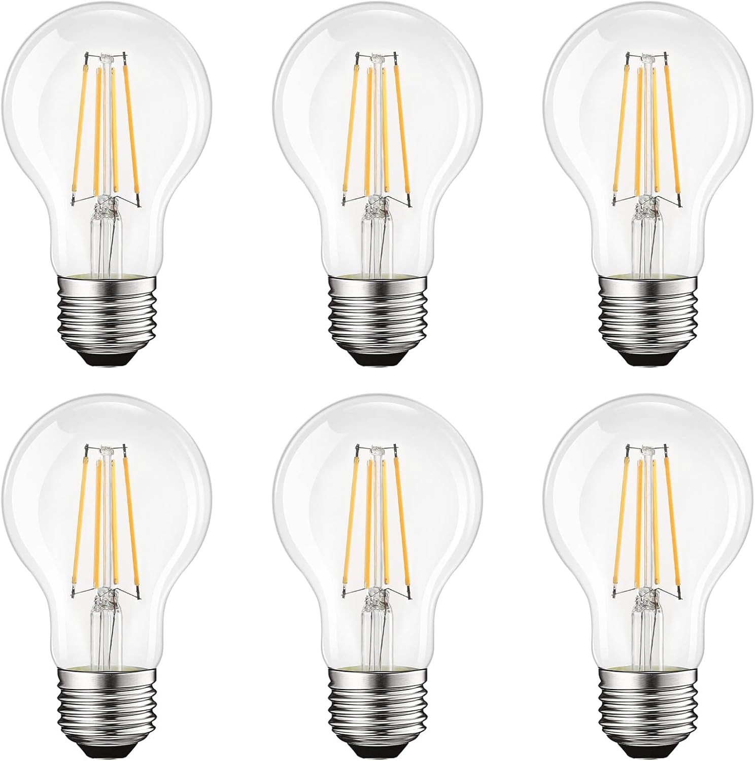 LUXRITE Vintage A19 LED Light Bulbs for Bright Home Lighting