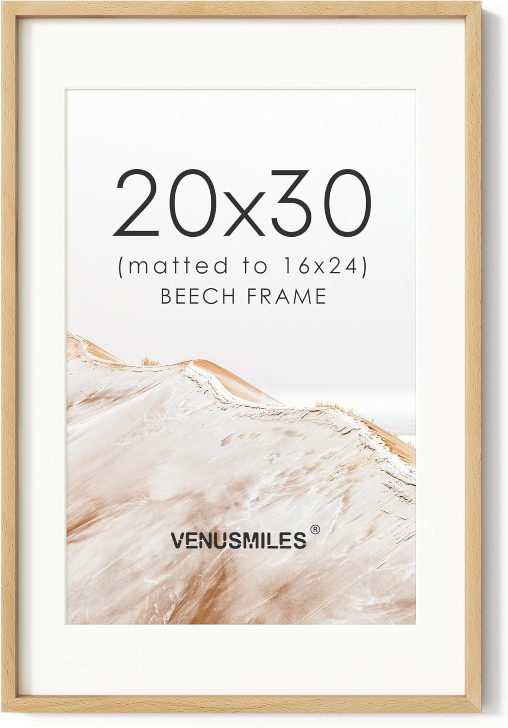 20x30 Poster Frame with Natural Beech Wood and HD Glass