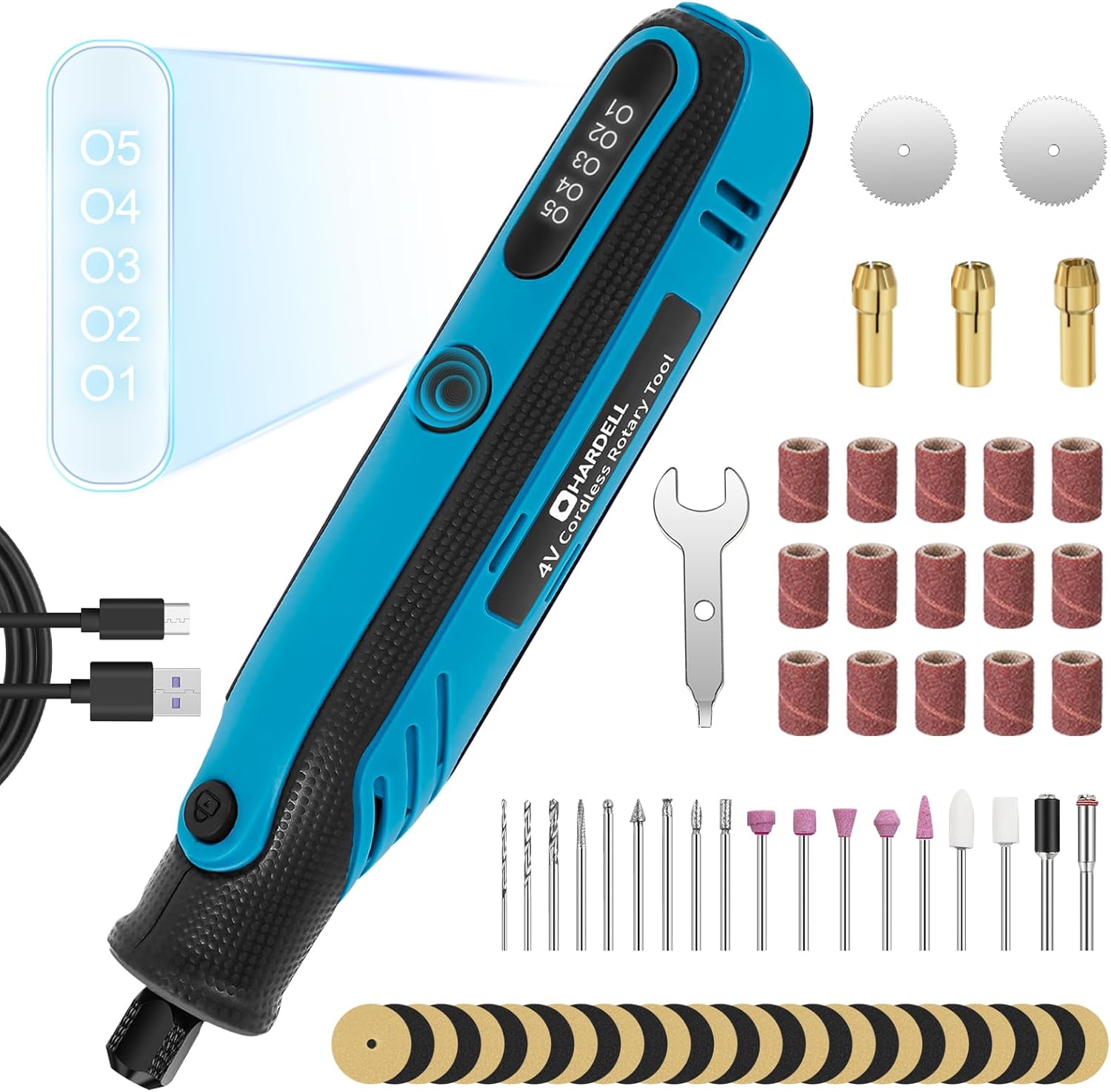 HARDELL Mini Cordless Rotary Tool with 69 Accessories for DIY