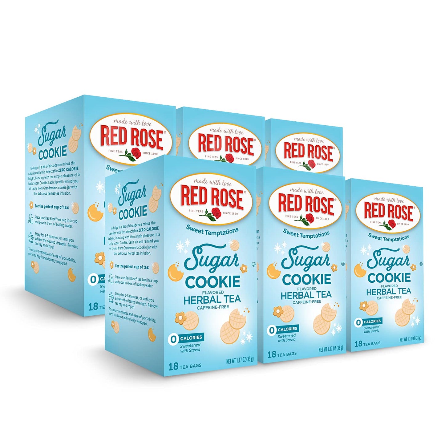 Red Rose Sweet Temptations Dessert Tea Sugar Cookie Delight