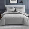 Full Size Comforter Set Grey - 7 Piece All Season Bedding