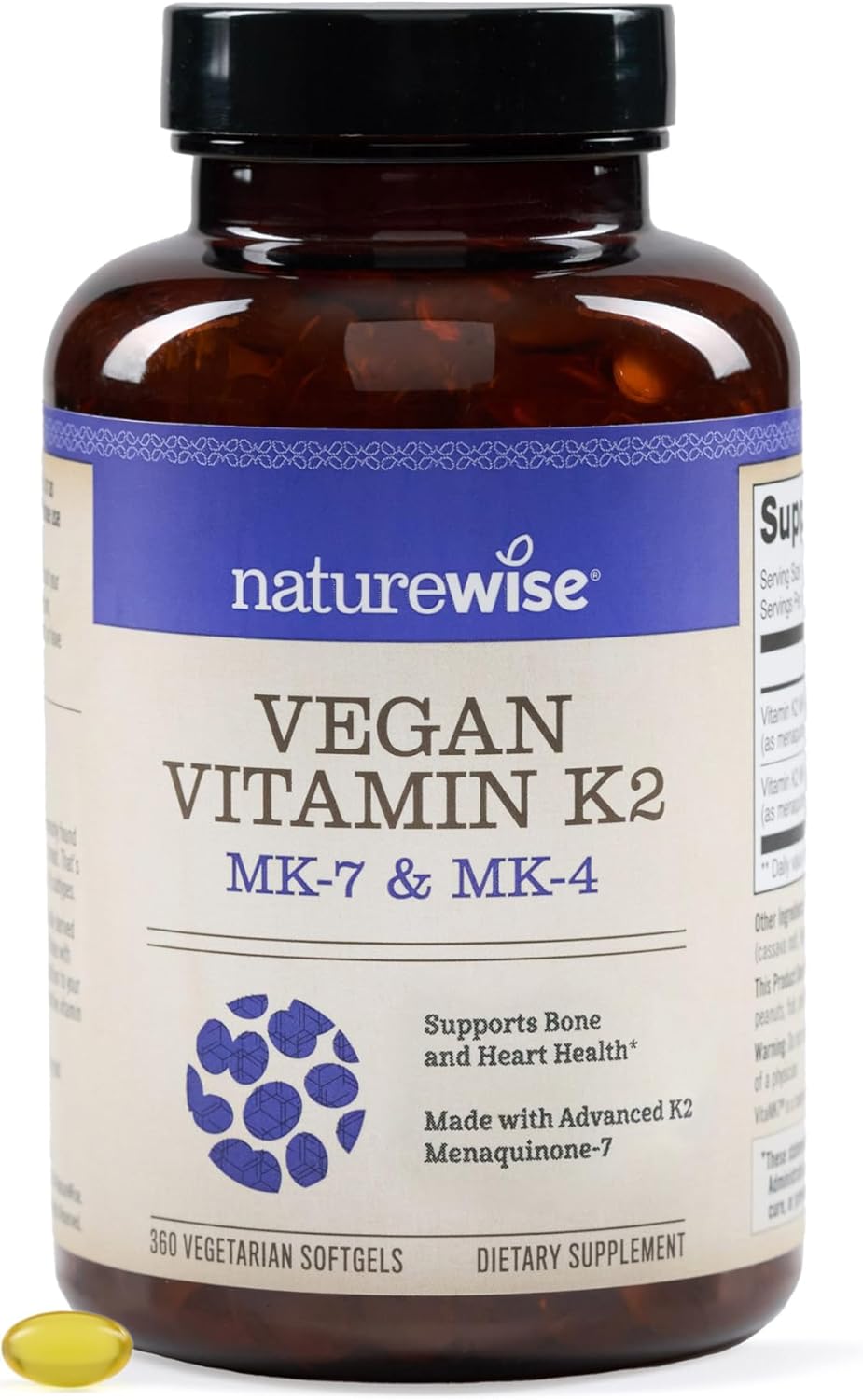 NatureWise Vitamin K2 600mcg Supplement for Bone & Heart Health