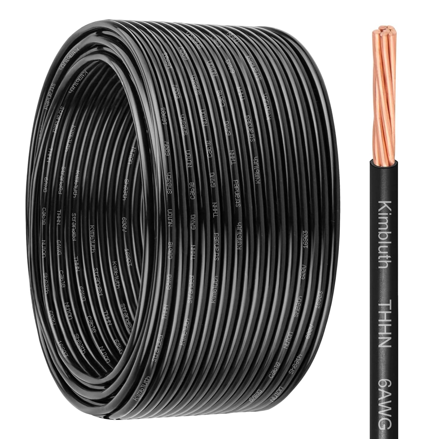 THHN Wire 6 Gauge 100 FT Stranded Copper Wire for Versatile Use