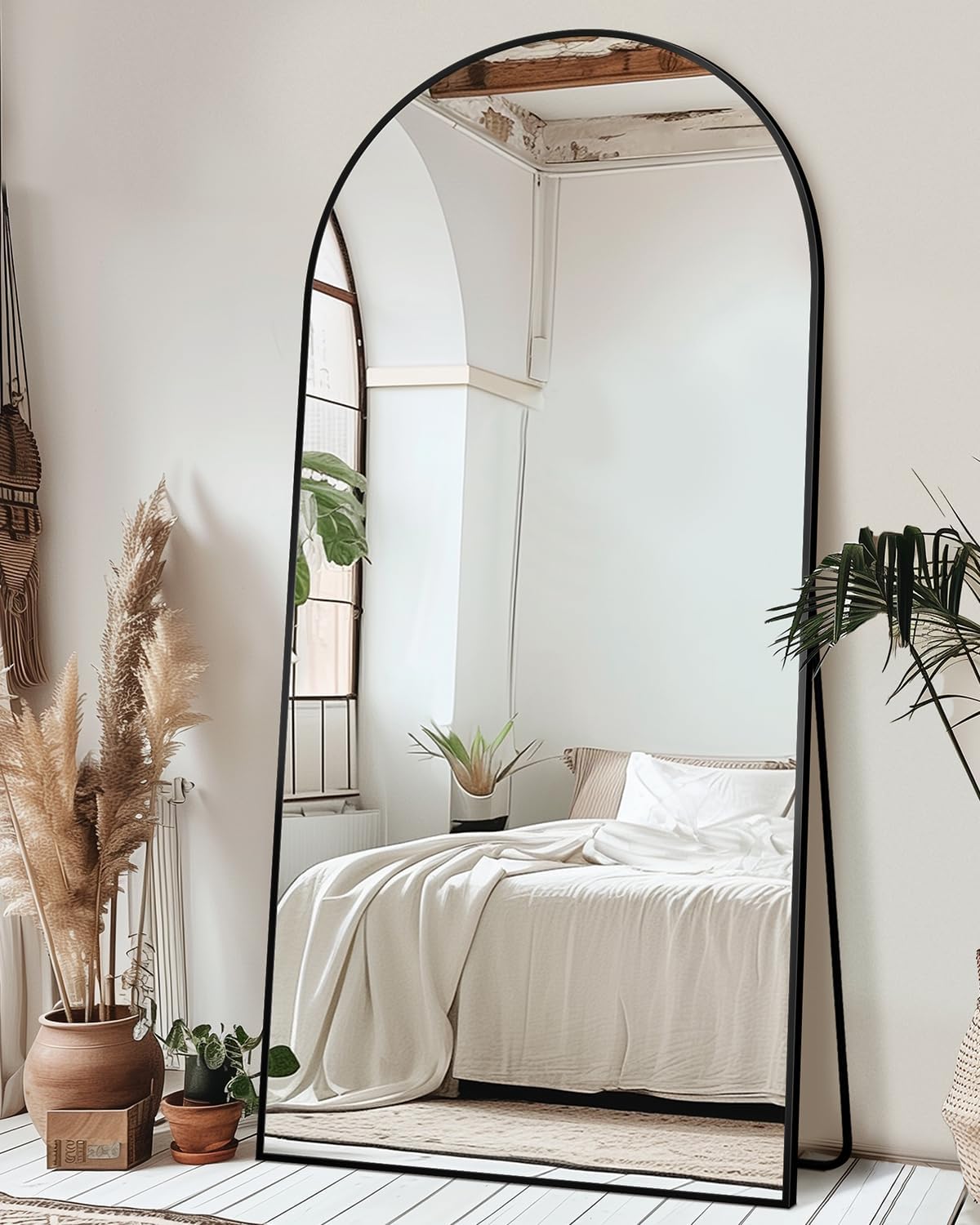 Full Length Mirror with Stand, 76x34 Arched Design for Elegance