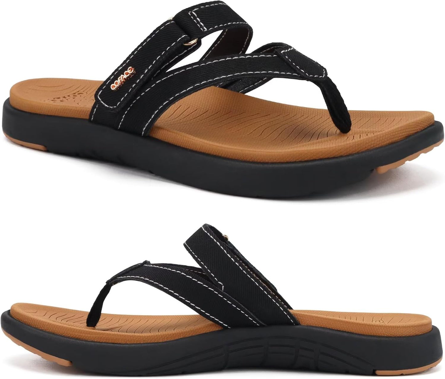 COFACE Womens Fashion Orthotic Flip Flops for Comfort and Style